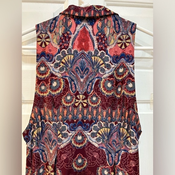 Free People Come See about Me Maxi Vest Boho Hippie Free Spirit Artsy Sz M Flowy - Picture 5 of 12